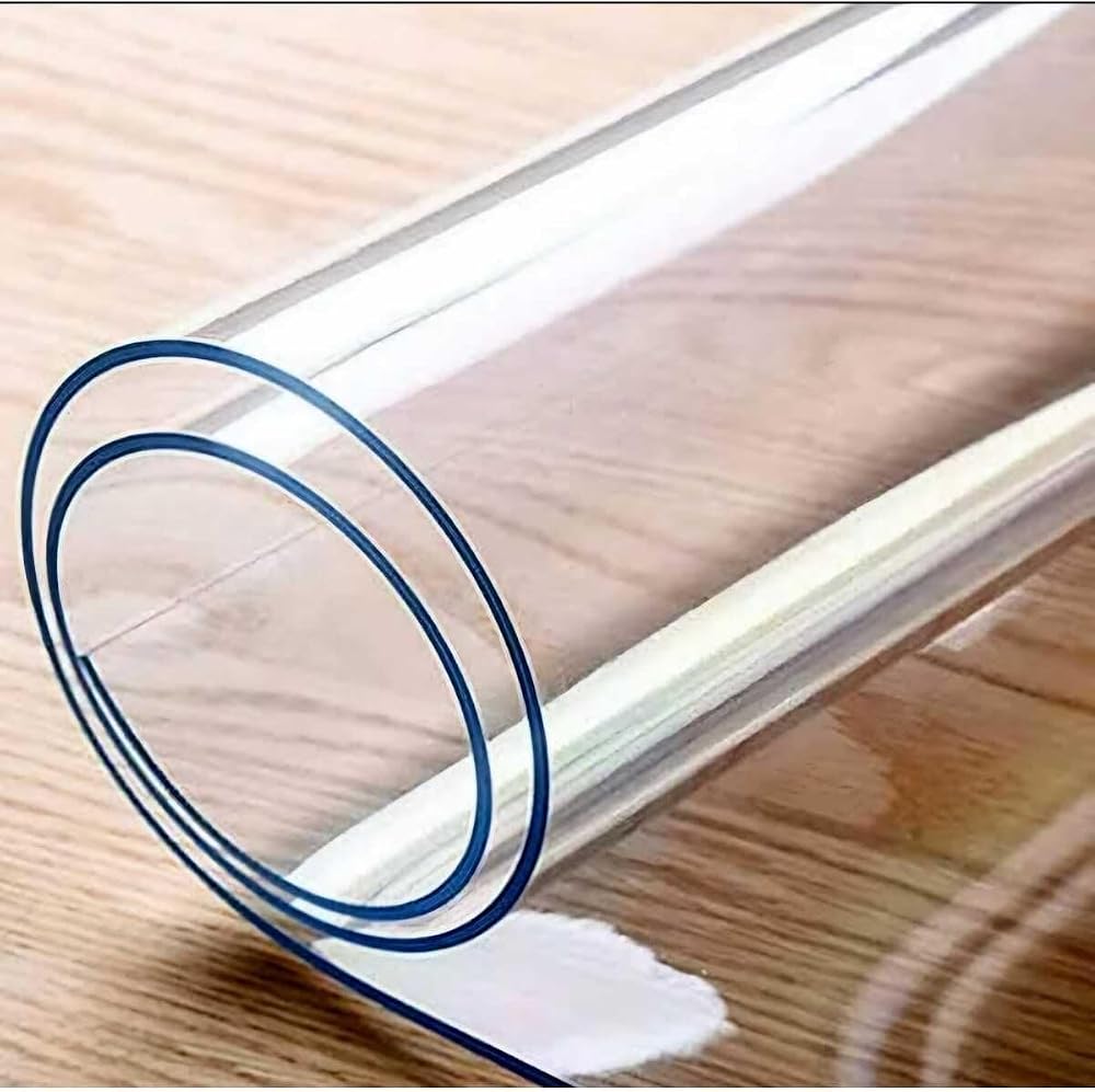 Başak Ev Tekstili(1616) 2 mm KALINLIK 70 cm en Şeffaf Kalın PVC Masa Koruyucu Mika Masa Örtüsü ŞEFFAF-70 x 100