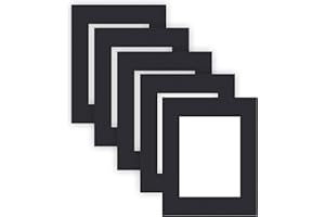 nielsen Conservation Passepartout cartone 2,2 mm, set di 5, formato esterno 24x30 cm cm per foto 15x20 cm, nero liscio