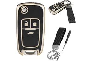 VAILIKEY TPU Silicone Car Key Cover For Vauxhall Opel Astra J Insignia Zafira Cascade Key Shell Cover with KeyChain(Black)