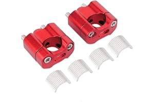 ARAMOX Handlebar Riser, Pair of 22mm/28mm Motorcycle Handlebar Fat Bar Riser Mount Clamps Adapter CNC Aluminum Alloy(Red)