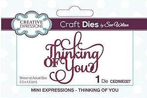 Sue Wilson Mini Expressions - Thinking of You, Silver, 5.0 x 4.5 cm