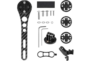 ZYIPHOR Zyipthor Soporte para Ordenador de Bicicleta, Soporte Integrado en la Potencia de Bicicleta de Carbono Compatible con Garmin, Wahoo, Bryton, Fijación Rápida para Ordenador de Bicicleta