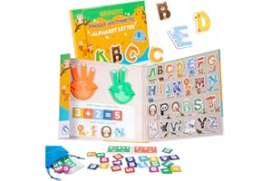 Cylora Lettres et Chiffres Magnétiques pour Les Enfants, Jeu Magnetique Éducatif 3 Ans, Apprendre Addition et Soustraction par Reconnaissance des Doigts, Lettre Animale ABC Aimant de Réfrigérateur