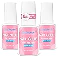 Sularpek Nail Glue, 3 Pcs Nail Glue Extra Strong, 8 ML Beauty Secrets Nail Glue, Strong Nail Glue for False Nails, Kiss Nail Glue for Applying Artificial Nail Tips, Acrylic Tips