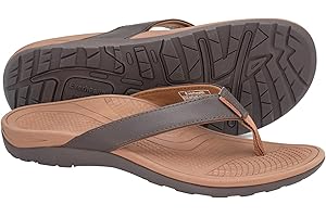 Everhealth Men's Orthotic Sandals Arch Support Flip Flops Thongs for Plantar Fasciitis Flat Feet Heel Pain Relief, Shock Absorbing & Slip-Resistant Beach Toe-Post Sandal