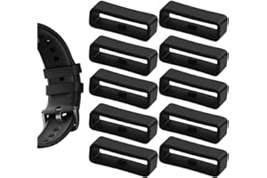 LWMLWM 12PCS Ferma Cinturino Orologio Gomma Passante Cinturino Orologio in Silicone Anelli di Fissaggio per Orologi Anelli di Sicurezza 22mm Cinturino Fibbie