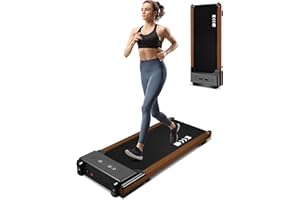 Redliro Walking Pad, Wood Under Desk Treadmill 300 lb Capacity Installation-Free for Home Office Use with Remote Control LED Display