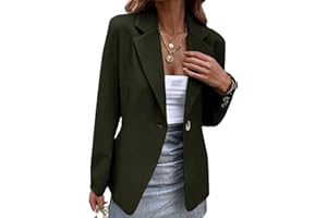 EFOFEI Ladies Lapel Button Office Jackets Simple Elegant Outwear Solid Colour Suit Collar Office Work Blazer Jacket