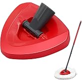 Triangular Spin Mop Replacement Head 1 Pack Compatible with Turbo EasyWring System Replacement Mop Attachment in Red Heavy Du