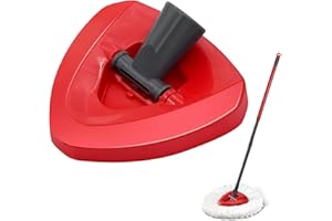 YEDOUALE Tête de rechange pour balai rotatif 1 pièce, tête triangle rouge compatible avec seau essoreur EasyWring Turbo, accessoire de nettoyage sol