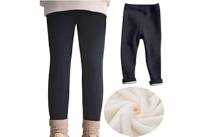 XINYUNZU Thermo Leggings Mädchen Thermoleggings Stretch Einfarbig Thermohose Kinder Warme Winterhose Winter Sporthose Hosen für 1-9 Jahre Alt