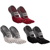 PROBEROS® Yoga Socks for Women, Breathable Cotton 5-Toe...