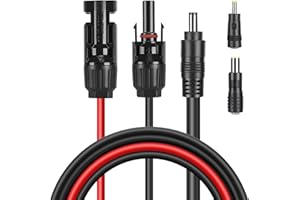 Thlevel Solarstecker auf DC 8mm / 5,5x2,1mm 4,0x1,7mm Solarladekabel Solarzellen Stecker Photovoltaik Adapterkabel Kabelstecker Steckverbinder 1,8m 16AWG für und Solargenerator