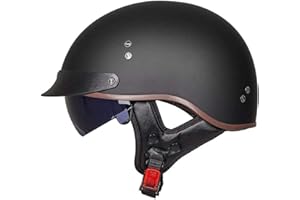 EBAYIN Casque Moto Homme Homologué Casque Bol Homologué Casque Moto Vintage Casque Jet pour Moto Casque Scooter Homme ECE Homologué Pilote Jet Casque Personnalité Casque de Moto