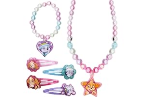 HBSFBH Bijoux Chien Patrouille Enfants, 6 Pièces Collier Bracelet Pinces à Cheveux Set, Bijoux Enfants Petites Filles, Paw Dog Bracelet Enfant Fille, pour Les Filles Habillage et Jeu de Rôle