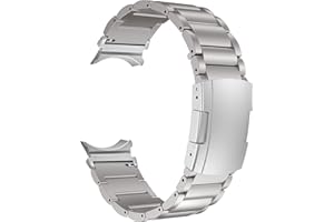 MaKTech Tytanowa Opaska na Nadgarstek do Zegarka Samsung Galaxy 6/5/4,Metalowy Pasek do Bransoletki z Szylkretową Klamrą,do Samsung Galaxy Watch 6-43/47/40/44mm,Galaxy Watch 5/4-40/42/44/45/46mm