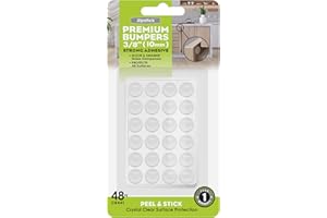 Slipstick Premium Cabinet Door Bumpers Round Transparent Adhesive Pads Cabinet Stoppers Rubber Bumpers for Drawers Cabinets Cutting Boards Glass Panels Picture Frames Furniture 48 Dampers
