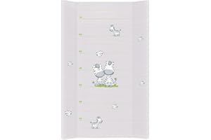 Ceba Baby Matelas à Langer Bebe ridge 70x50 cm, 80x50 cm Lavable pour Filles et Garçons - Zèbre Gris 80x50 cm