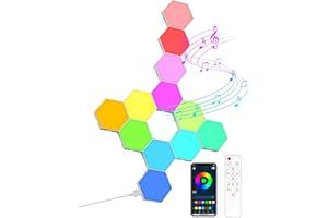 ‎KIMIMARA Hexagon LED Panels - 12 Stück Sechseck RGB Smart Wandleuchte Innen Kreative dekorative Hexa LED Light Panels Musik Sync für zimmer & Gaming Deko (weiß-12PCS)