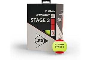 DUNLOP SPORTS DUNLOP Balle de Tennis Stage 3 Rouge - pour Les Enfants et Les Débutants sur Le Petit Terrain
