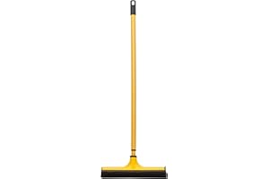 ‎V7 V7 Universal-Kehrbesen, V-Besen mit V-förmigen Borsten, Teleskop-Stiel und Gummilippe zum mühelosen Entfernen von Tier-, Haaren, Staub, Schmutz, Wasser, gelb
