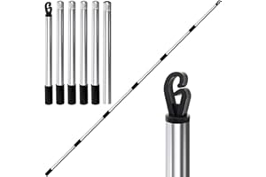 YL 2.24 M Washing Line Pole Telescopic, Heavy Duty Stainless Steel Washing Line Prop, Clothes Props for Washing Line Outside, Home Garden Clothes Line Prop Laundry Support