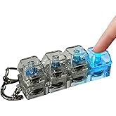 Klavye Fidget Oyuncağı - Stres Giderici 4 Tuşlu Klavye Fidget Anahtarlık | Taşınabilir Şeffaf Renkli Işıklı Tıklayıcı | &Ccedil;ocuk