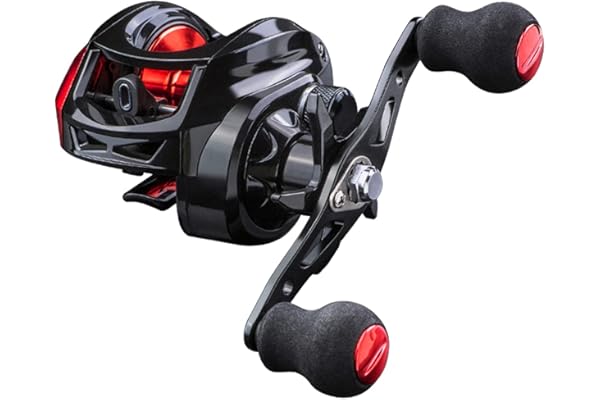 F Fityle Moulinet de Pêche Baitcasting, Ultraléger, Super Lisse avec Traînée en Fibre de Carbone de 17,6 LB, Rapport de Démultiplication de 7.2:1 - Main Gauche
