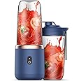ALMEKAQUZ Portable Blender, BPA-Free 400ml Portable Blenders with 6 Blades and Type-C Rechargeable, Fruit Veggie Juicer Mini Portable Mixer Cup
