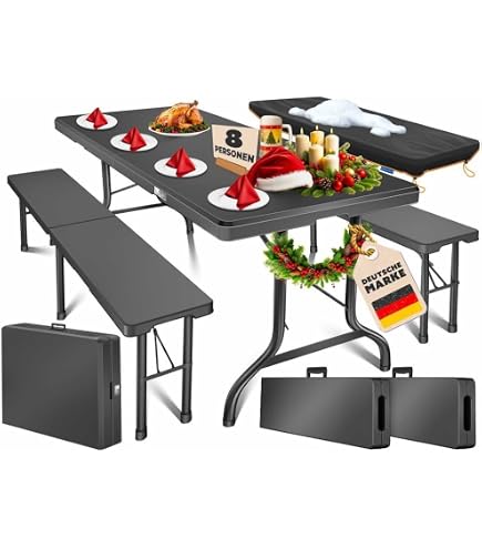 Tavolo Pieghevole Rotondo Tillvex® 80 Cm, Per Interni/esterni, Rivestimento Resistente - Pronto All'uso, Base In Acciaio, Portata 80 Kg, Altezza 107 Cm