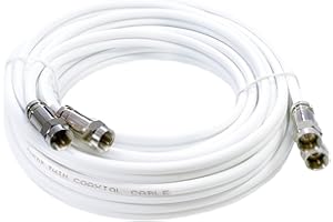 MAST DIGITAL YCAB03N Smedz 2 m Twin Satellite Shotgun Coax Cable Extension Kit with Premium Fitted Compression F Connectors for Sky Q, Sky HD, Sky+ and Freesat - White