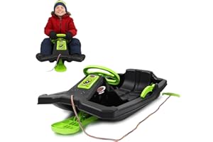 JAMARA Snow Play Bob - Black Devil - Bob Snow Fun - Luge d'hiver Amusante - Volant, Frein, Frein à Main - À partir de 3 Ans - Siège Confortable pour Une Position antidérapante optimale - Noir