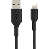 Belkin &Ouml;rg&uuml;l&uuml; Lightning Kablosu (Hızlı Şarj Lightning - USB Kablosu) MFi Sertifikalı Şarj Kablosu, &Ouml;rg&uuml;l&uuml; Lightning Kablosu (