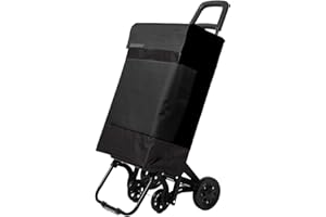DECODEKO Carro de Compra Plegable Ligero, 100x41x33cm, Capacidad 48 litros, 4 Ruedas, Empaque Cartón Reforzado (Negro)