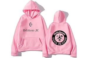 Parkourer Sudaderas de Forro Polar con Capucha Hombre/Mujere Dellafuente F.C Impreso Manga Larga Hoodie Hip Hop Manga Larga Hoodie Entrenamiento Casual Dellafuente Ropa