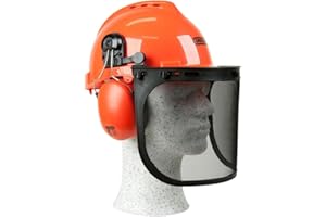 Oregon Yukon Casco di Sicurezza con Cuffie Antirumore e Visiera in Rete, Ideale per Lavori con Motosega e Decespugliatore