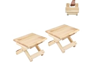 MAGIC SELECT 2 Mini Klapphocker aus Holz. Reisesitz, Kinderhocker, Tragbarer Fußhocker für Zuhause, Badezimmer, Küche, Garten, Büro, Reisen. Unterstützt 90 kg.