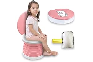 POTTY, Originale, Vasino Portatile per Bambini da Viaggio, Pieghevole con Sacchetti Usa e Getta, Vasino Bambini, ROSA