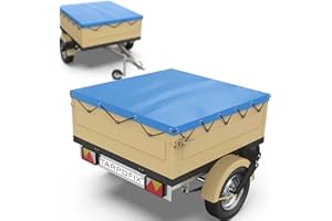 Tarpofix® Bâche protection plate 130 x 110 x 7,5 cm avec corde de bâche - Bâche de remorque renforcée en PVC - Bache pour remorque divers modèles de remorques de voitures de 350kg & 500kg FP DDR