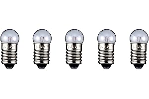 GOOBAY - Lote de 5 bombillas globulares (0,6 W, casquillo E10, 6 V (DC) 100 mA H24 mm