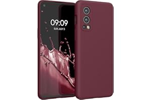 kwmobile Carcasa Compatible con OnePlus Nord 2 5G Funda - Case TPU y Silicona antigolpes - Apto Carga inalámbrica - Rojo Vino