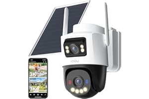 Imou 4G LTE Caméra Solaire avec Carte SIM, 10MP(5MP+5MP)Caméra Surveillance WiFi Extérieure sans Fil Double Objectif, AOV 24/7 Enregistrement, 25M Détection Personnes/Véhicules, microSD 128Go Incluse
