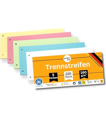 Perfect Line - 250 Bandes De Classement En Carton - Dulli En Carton Recyclé, 5 Couleurs - Bandes De Perfect Line - 250 Bandes De Classement En Carton - Dulli En Carton Recyclé, 5 Couleurs - Bandes De