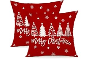 YCOLL Cuscini Natalizi per Divano Federe Cuscini Natalizi Cotone Biancheria Federe Cuscini Divano 45x45 2 Pack Cuscini per Divano per Decorazioni Natalizie