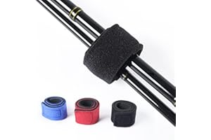 Horkos 8 Pcs Fishing Rod Velcro Protectors Spinning Straps Adjustable Neoprene Ties Straps Elastic Fishing Rod Belt Ties for Fixed Fishing Rods Gear Strap Spinning Rod Sea Rod Feeder Rod