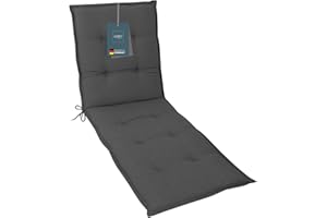 ‎LILENO HOME LILENO HOME Sonnenliege Auflage als 1. Set - Rollliege in Uni Anthrazit - Gartenliegen perfekt für Strandliege - Polster Auflage