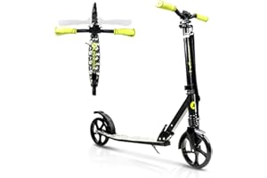 Lascoota Trottinette Freestyle pour Adultes et Adolescents et pour Les Jeunes de 12 Ans - Trottinette Adulte Pliable légère avec Grandes Roues - City Scooter à Hauteur Ajustable