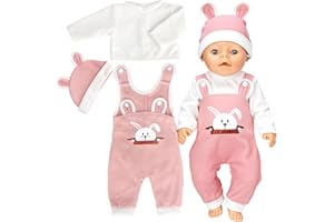 AUGESAK Ropa Bebe Reborn, Ropa Muñeca, Ropa para Muñecas Bebé 35-45 cm, Ropa Accesorios Bebe Reborn Niñas Niños
