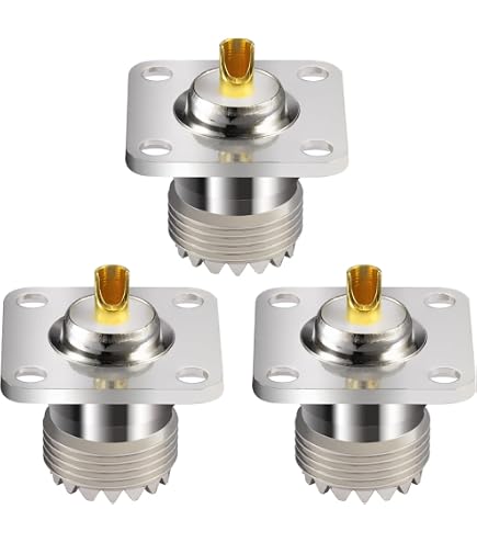 Create Idea UHF-Buchse Schottmontage Lötkelch Set – 4 Stück, Messing Vernickelt – Für Antennen, WLAN, Koaxialkabel