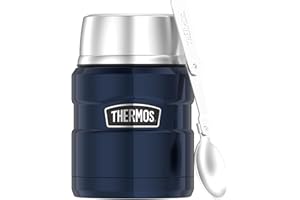 Thermos Barattolo per alimenti Stainless King da 0,47 l, blu notte, contenitore thermos in acciaio inossidabile con cucchiaio, 6 ore caldo/24 ore freddo, assolutamente ermetico per zuppe, cereali, contenitore termico per alimenti, lavabile in lavastoviglie